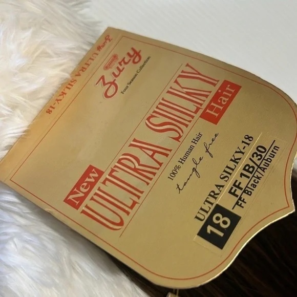 Ultra Silky Black with Copper highlights Hair Extensions in 18 Inch FF 1B/30 - Picture 6 of 6